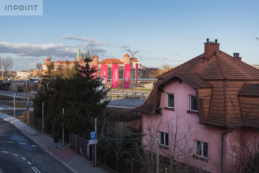 Kraków, Kraków-Śródmieście, Barska, Klimatyzowana Kawalerka z otwartą sypialnią z widokiem na Wawel - obok Centrum Kongresowego ICE